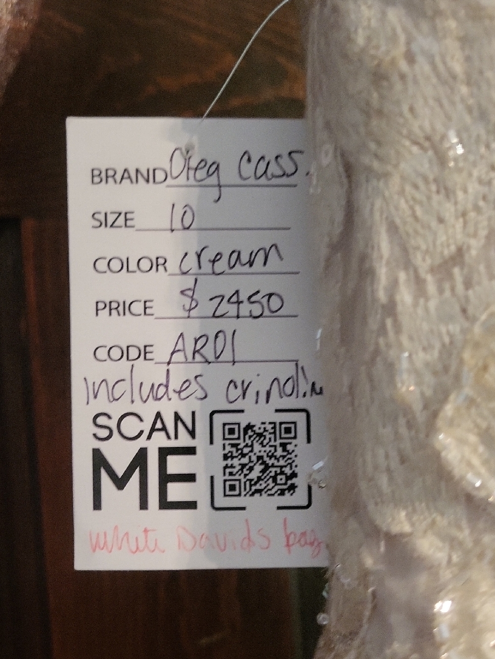 Oleg Cassini Cream Lace Bridal Gown - Picture 7 of 13